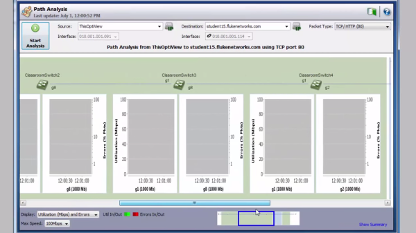 Диагностика сети и приложений с помощью OptiView XG