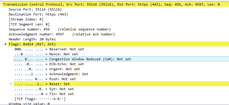 Разбираемся, что такое TCP Reset