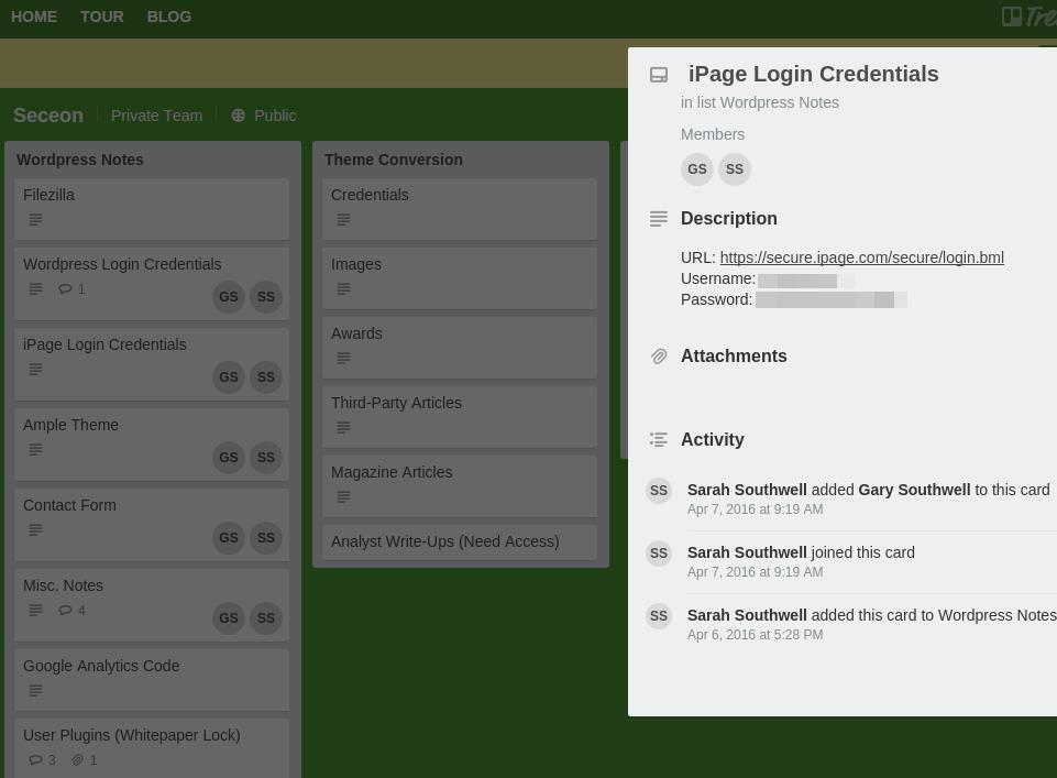 Учетные данные, выставленные на всеобщее обозрение в Trello