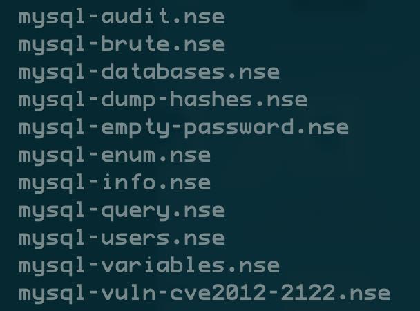 скрипты Nmap Scripting Engine для MySQL