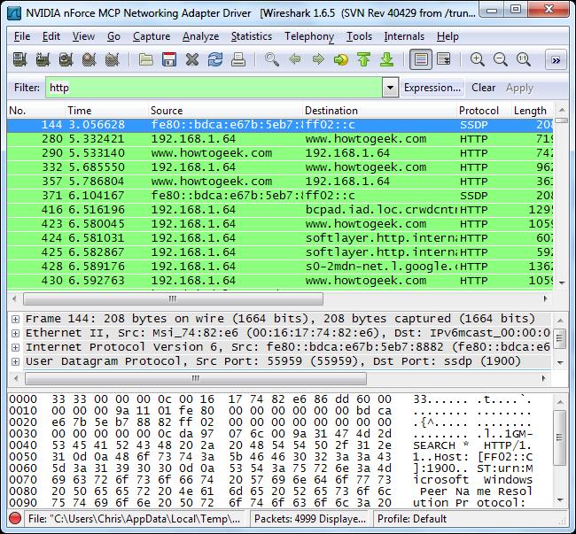 Мониторинг доступа к сайту в помощью Wireshark