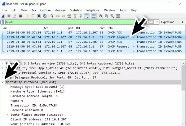 Поиск и анализ хостов и пользователей в сетевом трафике при помощи WireShark