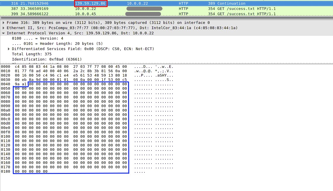 Проверка результатов работы модуля Trudy, выполненная с помощью WireShark