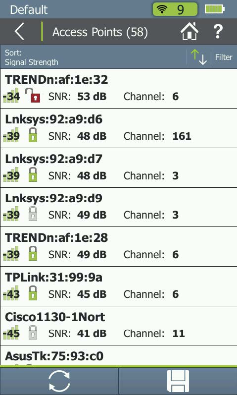 Список видимых SSID