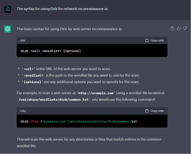 спросим синтаксис для обоих у Chat GPT - 2